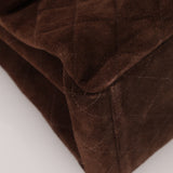 Chanel 1997 Brown Suede Turnlock Shoulder Bag 24k GP