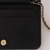 Chanel 2019 Black Caviar & Sheepskin Mademoiselle Wallet on Chain