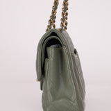 Chanel 2018 Eucalyptus Green Iridescent Caviar Small Double Flap