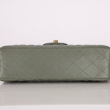 Chanel 2018 Eucalyptus Green Iridescent Caviar Small Double Flap