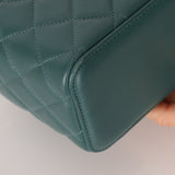 Chanel 2021 Lambskin Teal Mini Rectangular Top Handle Vanity