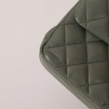 Chanel 2018 Eucalyptus Green Iridescent Caviar Small Double Flap