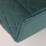Chanel 2021 Lambskin Teal Mini Rectangular Top Handle Vanity