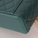 Chanel 2021 Lambskin Teal Mini Rectangular Top Handle Vanity