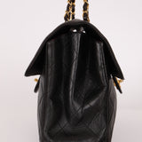 Rare Chanel 1996 Lambskin XL Double Sided Turnlock Classic Flap Bag 24K GP