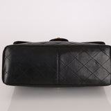 Rare Chanel 1996 Lambskin XL Double Sided Turnlock Classic Flap Bag 24K GP