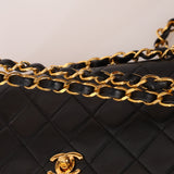 Chanel 1989 Lambskin Turnlock Full Flap 24k GP