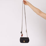Rare Chanel 2009 Valentine Hearts Quilted Lambskin Extra Mini Flap Bag