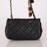Rare Chanel 2009 Valentine Hearts Quilted Lambskin Extra Mini Flap Bag