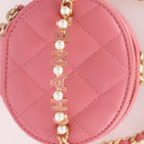 Ultra-Rare Chanel Lambskin Pearl Top Handle Mini Pink Vanity Crossbody