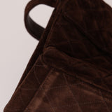 Chanel 1997 Chocolate Suede Turnlock Kelly Shoulder Bag