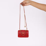 Chanel 2020 Red Mini Top Handle Chain Bag