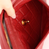 Rare Chanel 1996 Red Caviar Twist Chain Turnlock Camera Shoulder Bag 24K GP