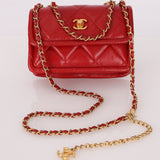 Chanel 2020 Red Mini Top Handle Chain Bag