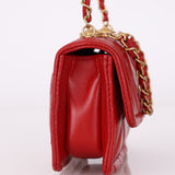 Chanel 2020 Red Mini Top Handle Chain Bag