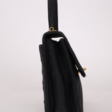 Rare Chanel 1991 Black Linen Kelly Top Handle