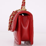 Chanel 2020 Red Mini Top Handle Chain Bag