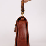 Ultra-Rare Gucci 1947 Lizard Bamboo Large Top Handle Bag