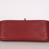 Chanel 2015 Wine Diamond Quilted Caviar Turnlock Rectangle Flap