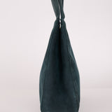 Chanel 1997 Emerald Suede Turnlock Kelly Shoulder Bag 24K GP