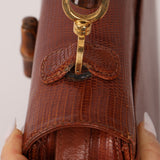 Ultra-Rare Gucci 1947 Lizard Bamboo Large Top Handle Bag