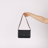Chanel 2019 Black Caviar Wallet on Chain