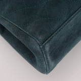 Chanel 1997 Emerald Suede Turnlock Kelly Shoulder Bag 24K GP