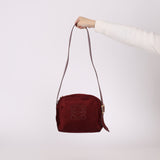 Loewe Suede Wine Red Anagram Crossbody