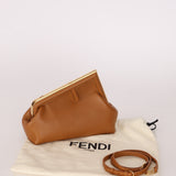 Fendi First Cognac Small Clutch