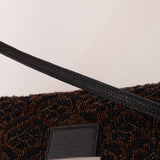 Ultra-Rare Fendi Brown Beaded, Lizard, & Crystal Floral Baguette