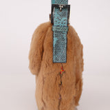 Ultra-Rare Fendi 2009 Beaded Rabbit Fur & Lizard Baguette