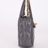 Chanel Calfskin Gray Top Handle Nano Kelly