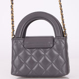 Chanel Calfskin Gray Top Handle Nano Kelly