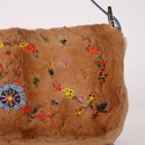 Ultra-Rare Fendi 2009 Beaded Rabbit Fur & Lizard Baguette