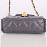 Chanel Calfskin Gray Top Handle Nano Kelly