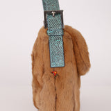 Ultra-Rare Fendi 2009 Beaded Rabbit Fur & Lizard Baguette