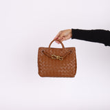 Bottega Veneta Intrecciato Small Andiamo Bag in Cognac