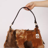 Fendi Gazelle and Goat Fur Patch Shoulder Bag
