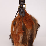Fendi Gazelle and Goat Fur Patch Shoulder Bag
