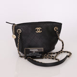 Chanel 2019 Calfskin Charm Mini Bucket Bag