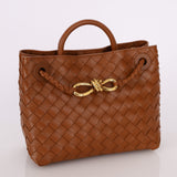 Bottega Veneta Intrecciato Small Andiamo Bag in Cognac