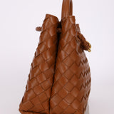 Bottega Veneta Intrecciato Small Andiamo Bag in Cognac