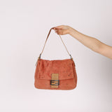 Fendi Peach Dalmatian Ponyhair Mamma Baguette