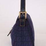 Fendi Blue Zucchino Baguette Shoulder Bag