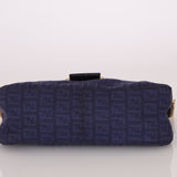 Fendi Blue Zucchino Baguette Shoulder Bag