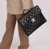 Chanel 1997 Caviar Large Turnlock Briefcase