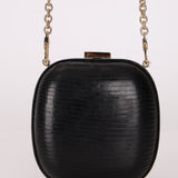 Rare Gucci Lizard Rounded Miniaudiere Clutch on Chain