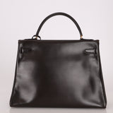 Hermès 1979 Chocolate Box Retourne Kelly 32 with Strap