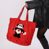 Prada Nylon Valentines Panda Red Tote