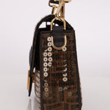 Limited Edition Fendi Re-Edition Zucca Sequin Baguette